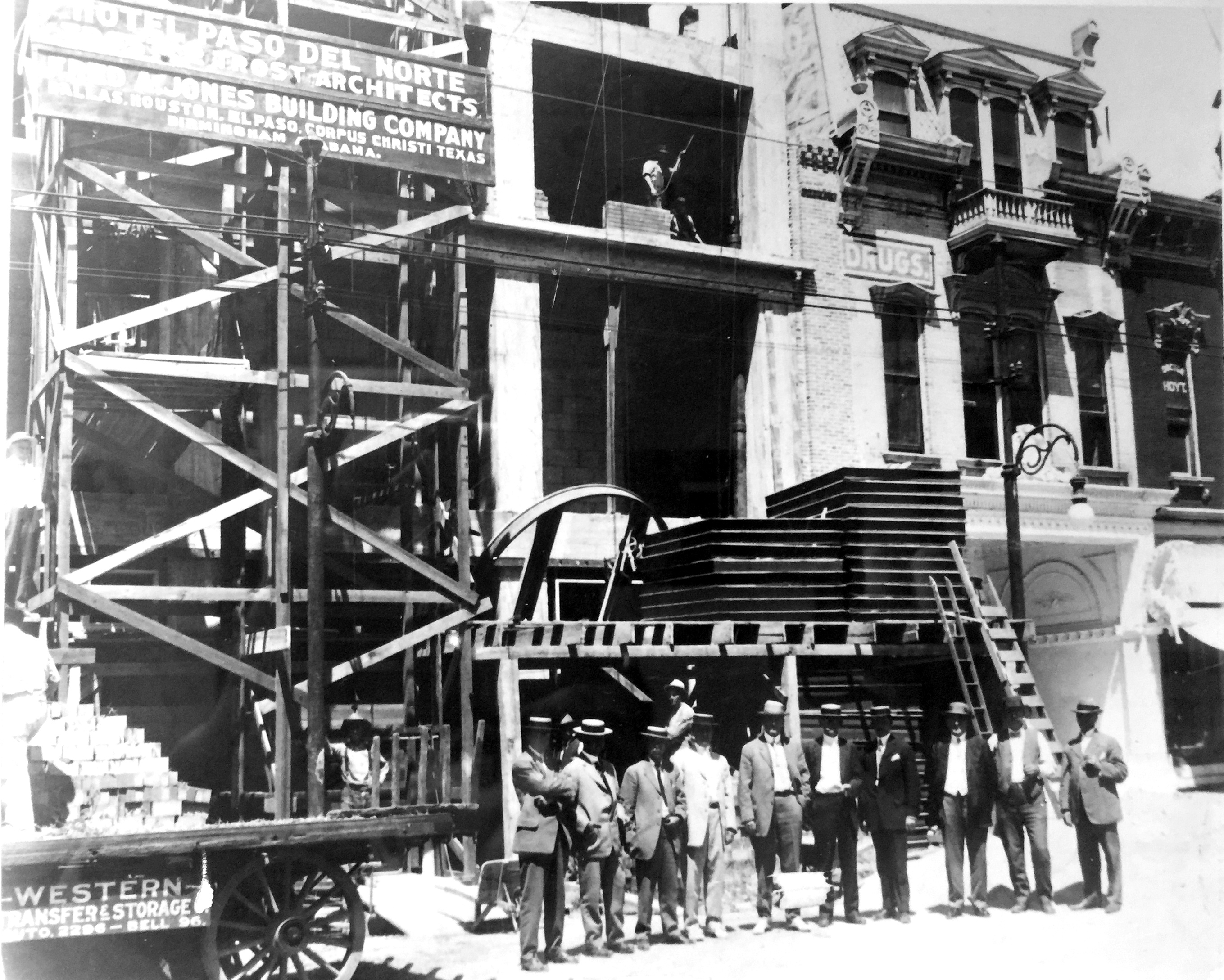 Construction on the original hotel in 1911.